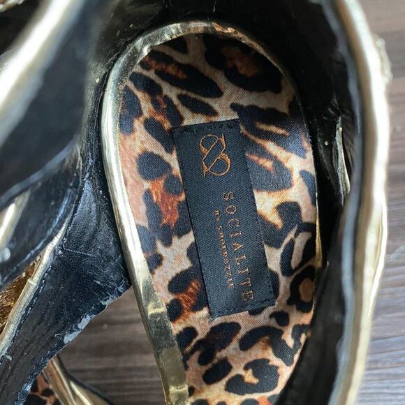 Socialite by: Shoe dazzel‎ sz 8.5 gold Y2K platform stilletto glitter heels - Picture 6 of 6